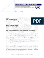 Oficio de Necesidades de Infraestructura Alcalde y Secretario de Educacion