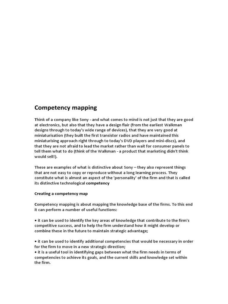 Sony's Competency Mapping Framework | PDF | Sony | Business