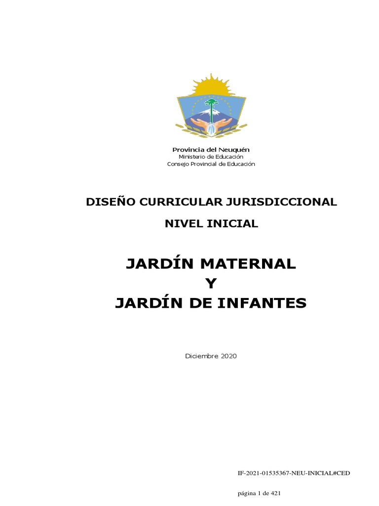 Diseño Curricular Nivel Inicial Neuquén 2020 | PDF | Plan de estudios ...