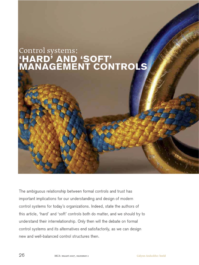 Balancing Hard and Soft Management Controls | PDF | Reason | Cognitive ...