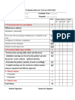 Evalution Sheet For Lab Area