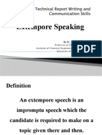 Extempore Speaking: Technical Report Writing and Communication Skills