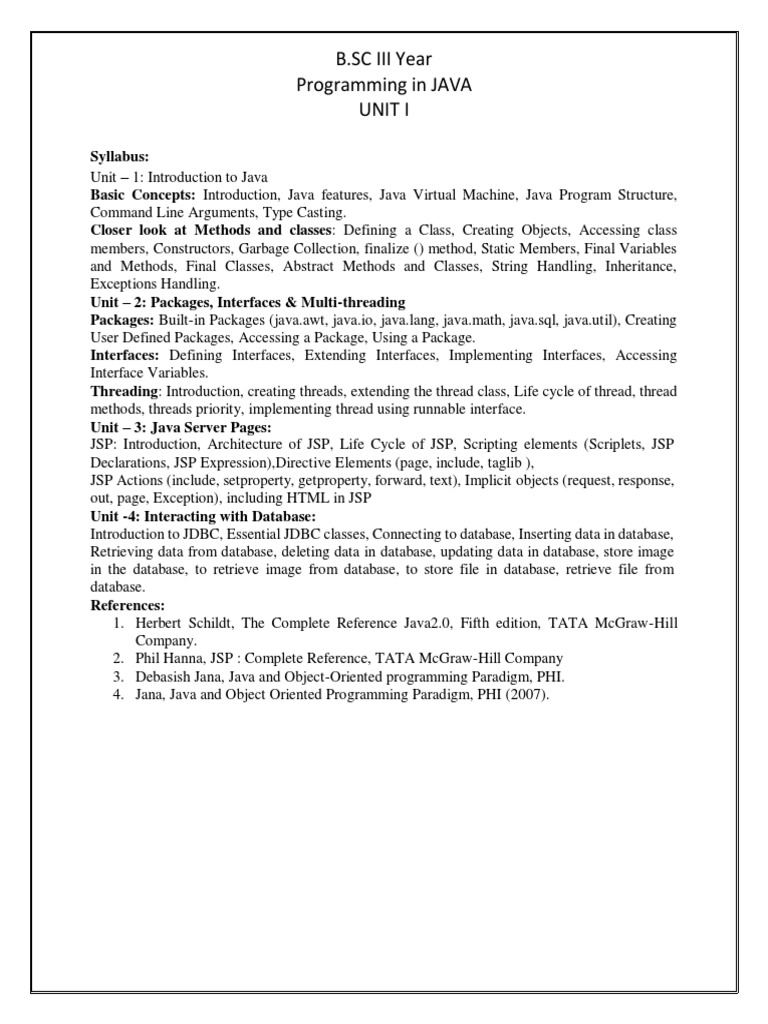 Programming in JAVA NOTES | PDF | Java (Programming Language) | Method ...