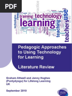 Download Pedagogical Appraches for Using Technology Literature Review January 11 FINAL 1 by Graham Attwell SN56715291 doc pdf