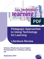 Pedagogical Appraches For Using Technology Literature Review January 11 FINAL 1