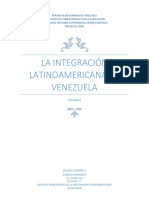 la INTEGRACIÓN latinoamericana de venezuela  FABIOLA FERNANDEZ C.I 29.944.141