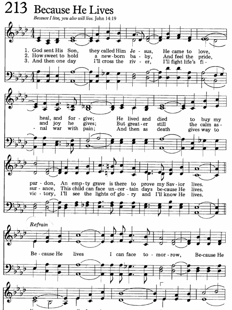 Because He Lives Hymn 213a