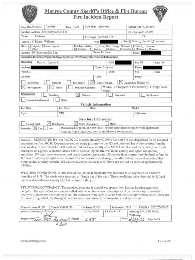 Pines of Perinton Fire Bureau Report PDF