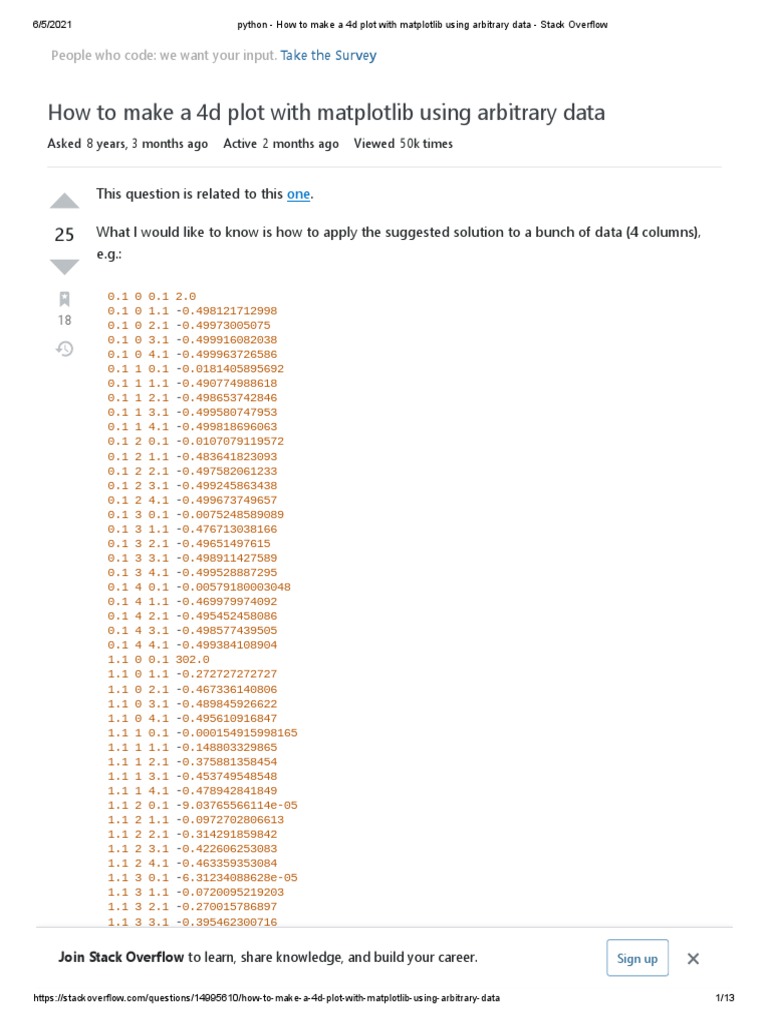 Python - How To Make A 4d Plot With Matplotlib Using Arbitrary Data ...