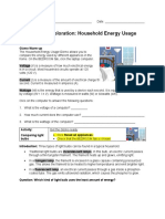 Student Exploration: Household Energy Usage