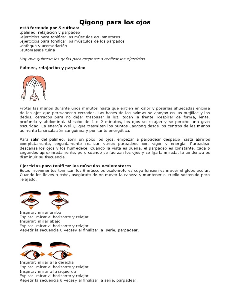 Ejercicios Diarios de Qigong para los Ojos | PDF | Ojo humano ...