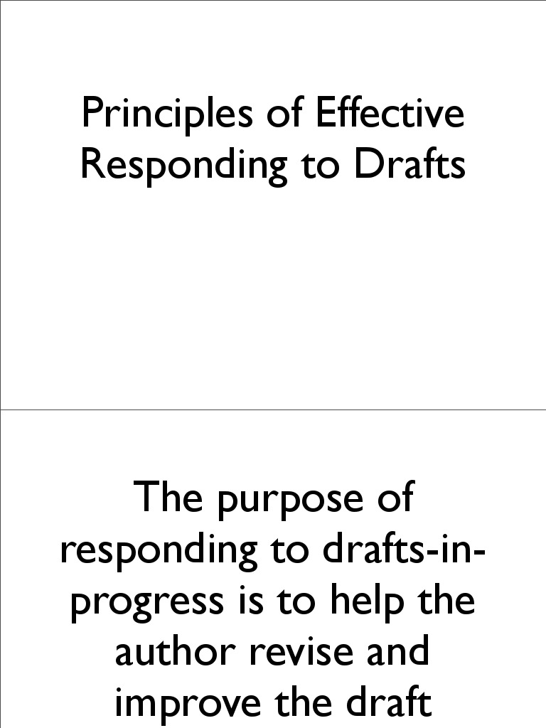 Principles of Effective Responding To Drafts | PDF | Career & Growth | Art