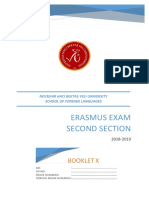 Sample Erasmus Exam Booklet Second Section