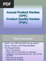 Annual Product Review (APR) Product Quality Review (PQR)