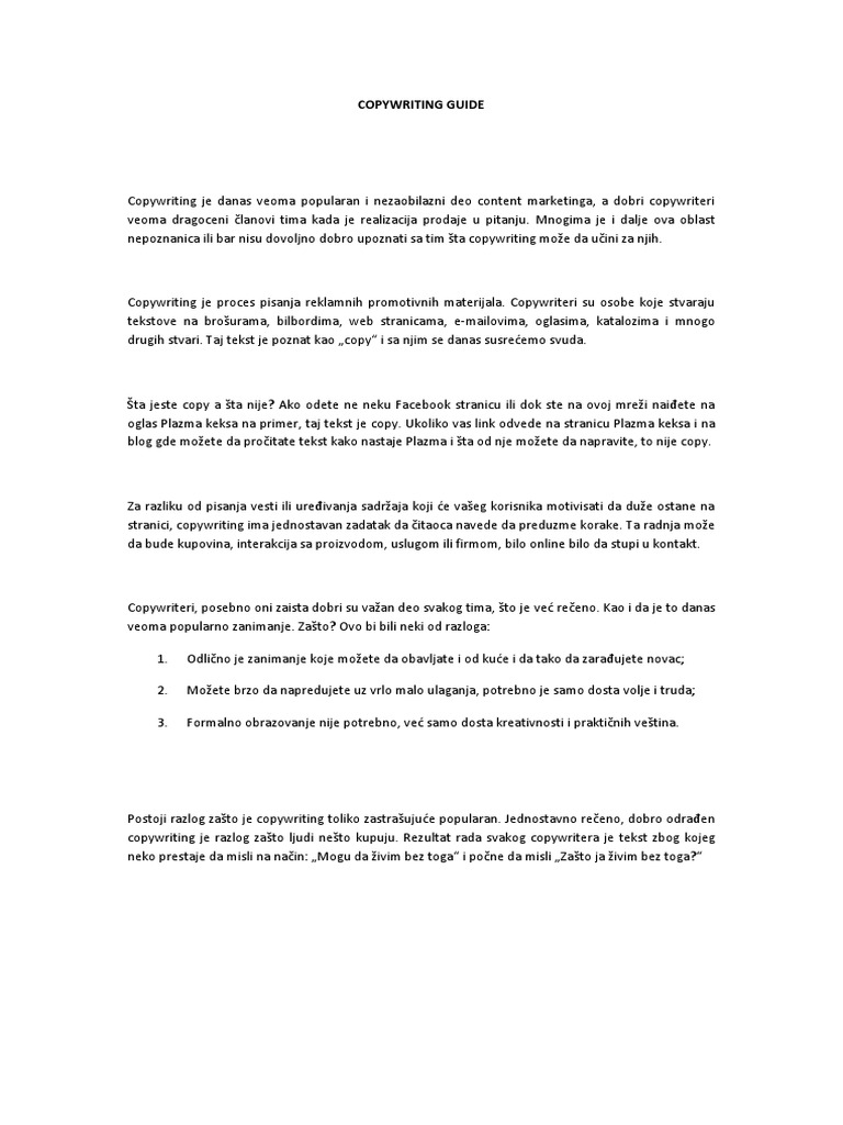 Copywriting Guide | PDF