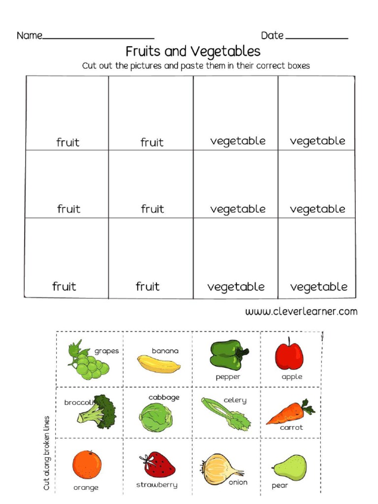 3 Fruit and Vegetable Preschool Activities | PDF