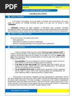 Globalization: Study Guide For Module No. 1