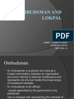 Ombudsman and Lokpal: Name - Suman Kumar CUSB1913125107 Section - A