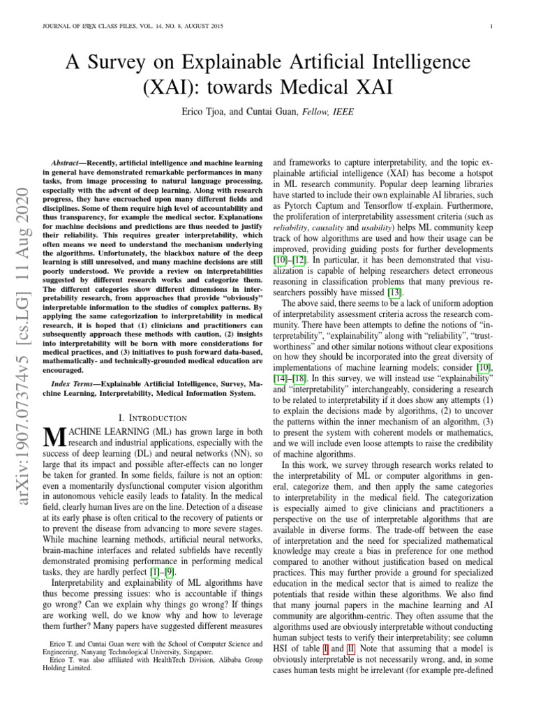 A Survey On Explainable Artificial Intelligence | PDF | Machine ...