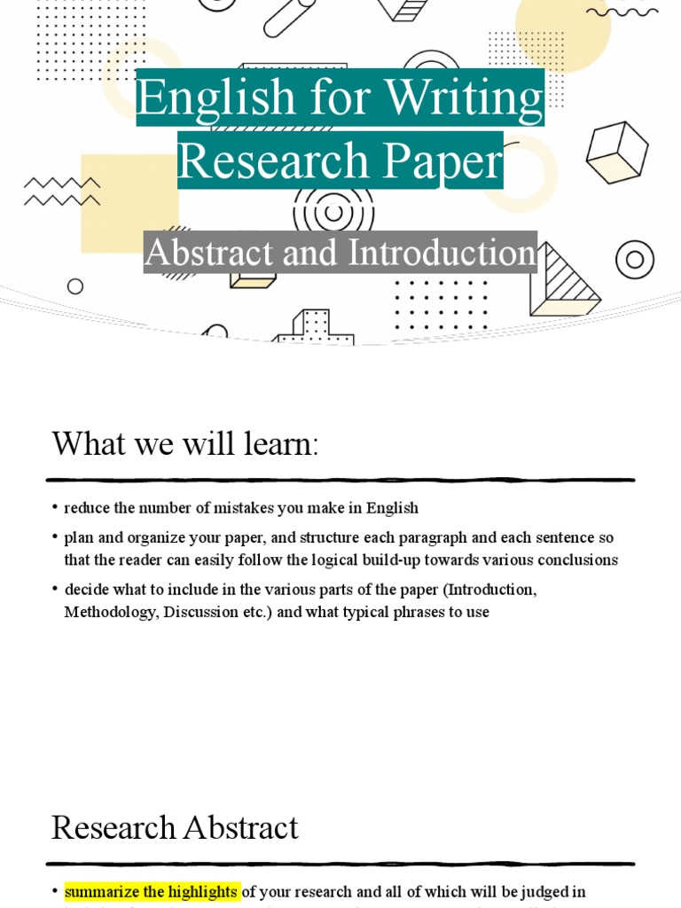 Writing Effective Research Abstracts | PDF | Abstract (Summary) | Verb