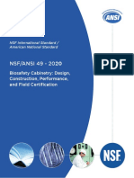 NSF/ANSI 49 - 2020: Biosafety Cabinetry: Design, Construction, Performance, and Field Certification