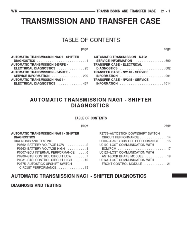 Transmission and Transfer Case PDF Transmission (Mechanics) Throttle