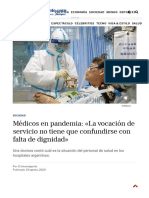 Médicos en Pandemia - La Vocación de Servicio No Tiene Que Confundirse Con Falta de Dignidad - SOCIEDAD El Intransigente