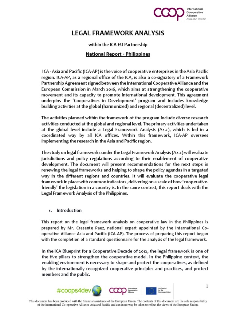 Legal Framework for Cooperatives in the Philippines | PDF | Cooperative ...