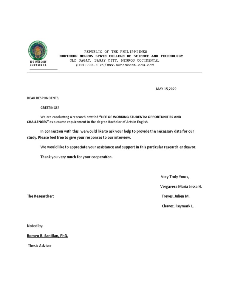 Sample Communication Letter PDF