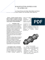 Proceso de manufactura de pieza en acero 41