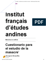 Memorias en Conflicto - Cuestionario para El Estudio de La Masacre - Institut Français D'études Andines