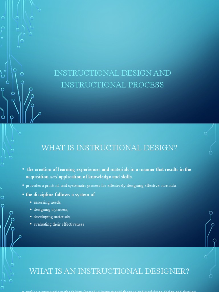 Instructional Design Process Overview | PDF | Instructional Design ...