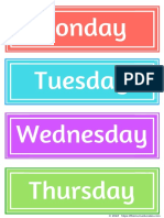 Days of The Week Coloured
