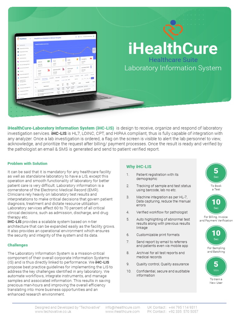 iHealthCure Laboratory Information System | PDF | Electronic Health ...