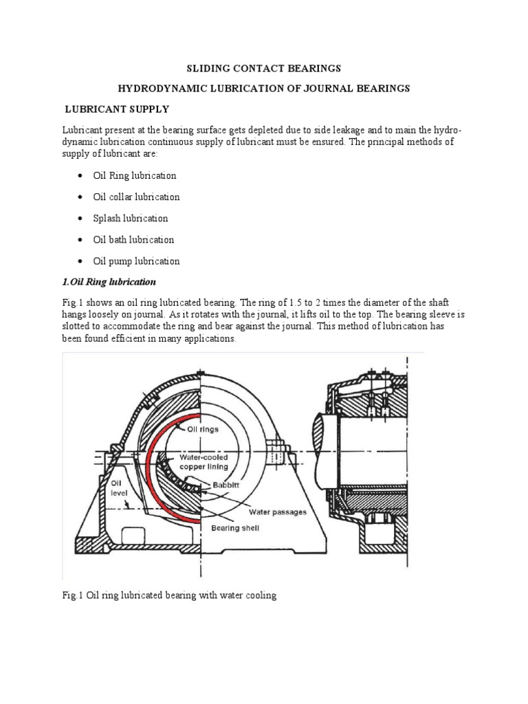 Sliding Contact Bearings PDF Bearing (Mechanical) Lubricant