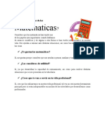 ¿Qué Piensas de Las Matematicas?