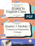 QUARTER3 M3 W6 Compose An Independent Critique of A Chosen Selection