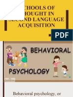 Schools of Thought in Second Language AcquisitioN