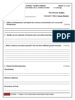 IX- Cambridge - Monthly Test - October - Business- Chapter 3 ,4 & 5