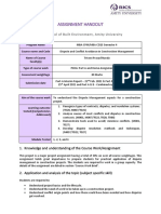 Assignment Handout: RICS School of Built Environment, Amity University