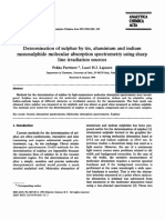 Analytica Chimica Acta 295 (1994) 205-210, Parvinen P., Sulfur Determination