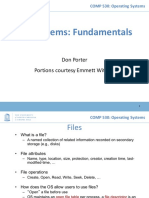 File Systems: Fundamentals: Don Porter Portions Courtesy Emmett Witchel