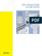 Taper Threaded Rebar Splicing Systems