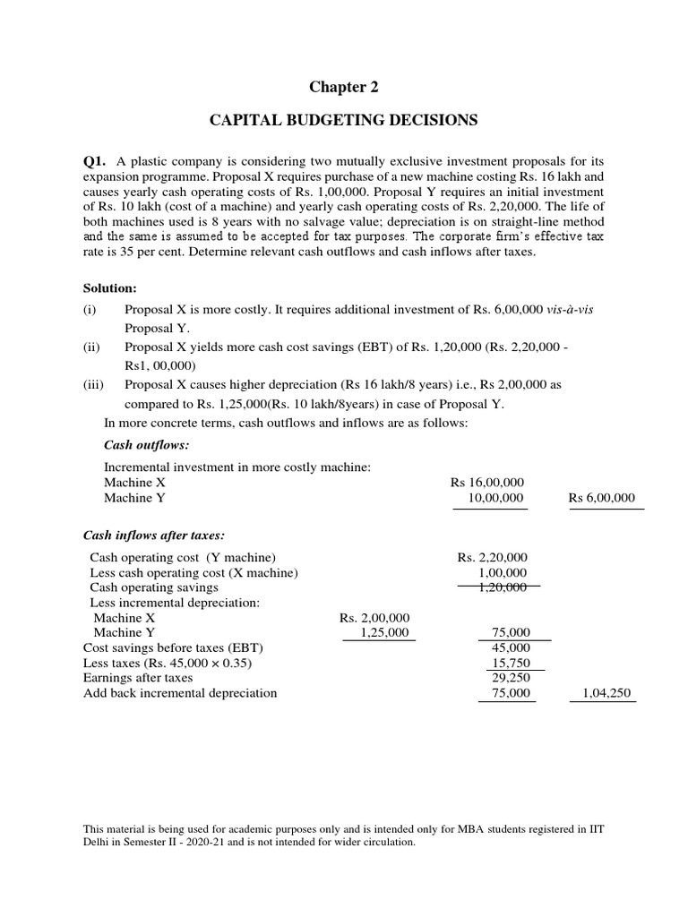 Capital Budgeting for MBA Students | PDF | Depreciation | Net Present Value