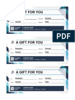 A Gift For You: Recipient Amount Sender Date