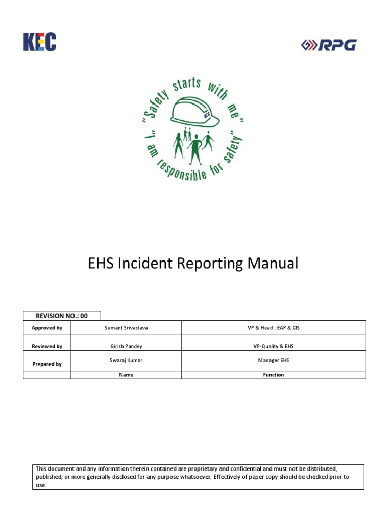 EHS Incident Reporting Manual | PDF | Occupational Safety And Health ...