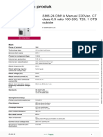 Lembar Data Produk: SM6-24 DM1A Manual 220vac, CT Class 0.5 Ratio 100-200, T20, 1 CTB Cubicle