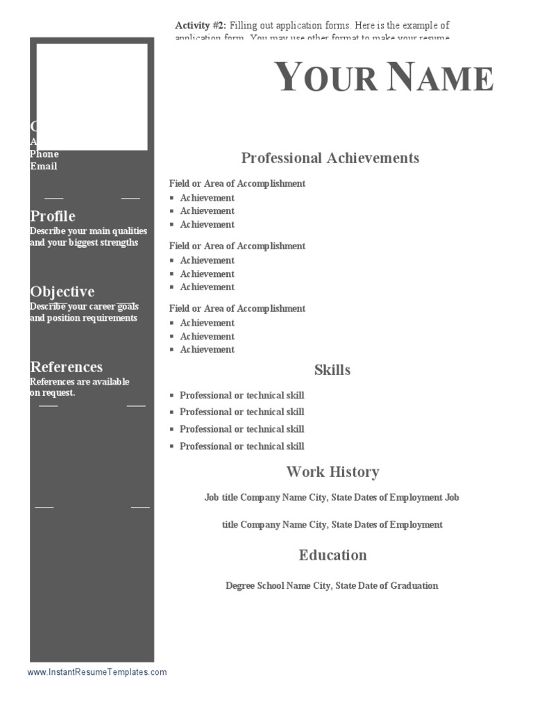 Learning Activity 2 Application Forms | PDF | Career & Growth | Computers