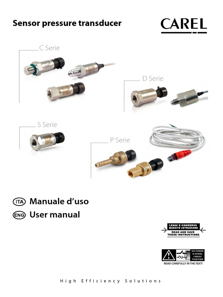 Sensor Pressure Transducer: User Manual Manuale D'uso | PDF
