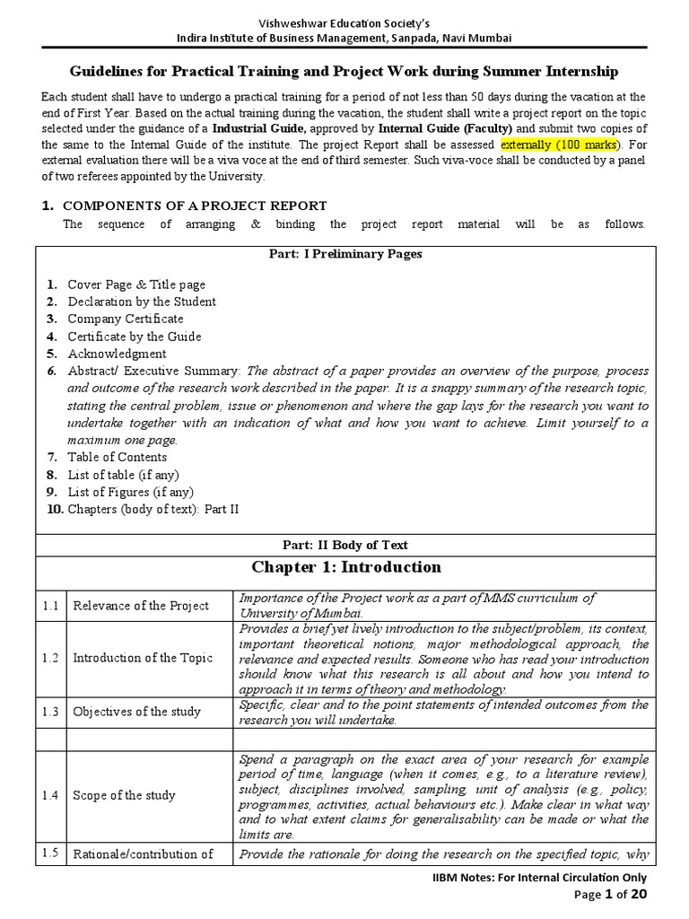 Internship Project Report Guidelines | PDF | Statistics | Corporate ...